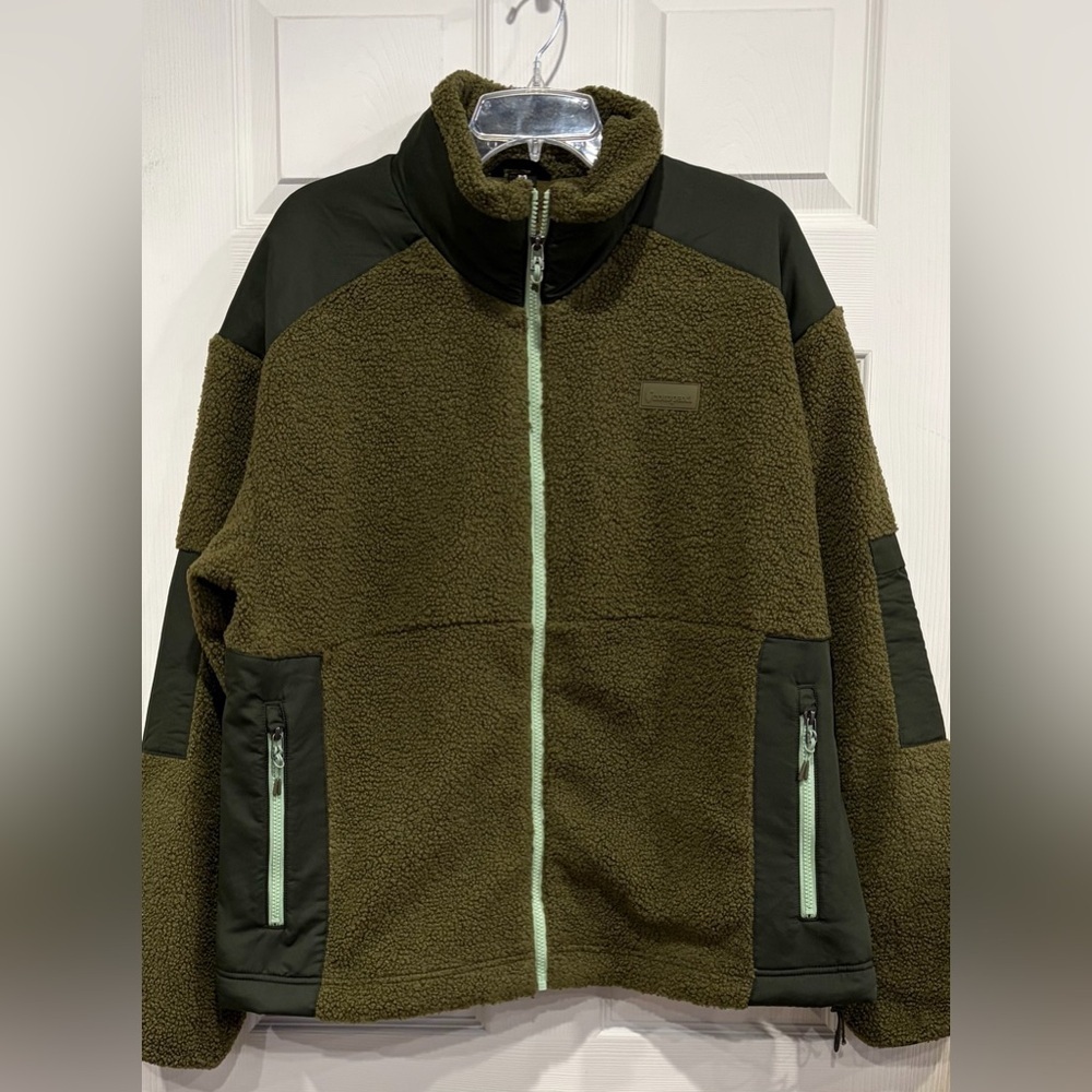 Cotopaxi Men's Medium Bacano Fleece Jacket Green Brown Woods Live Oak NWOT